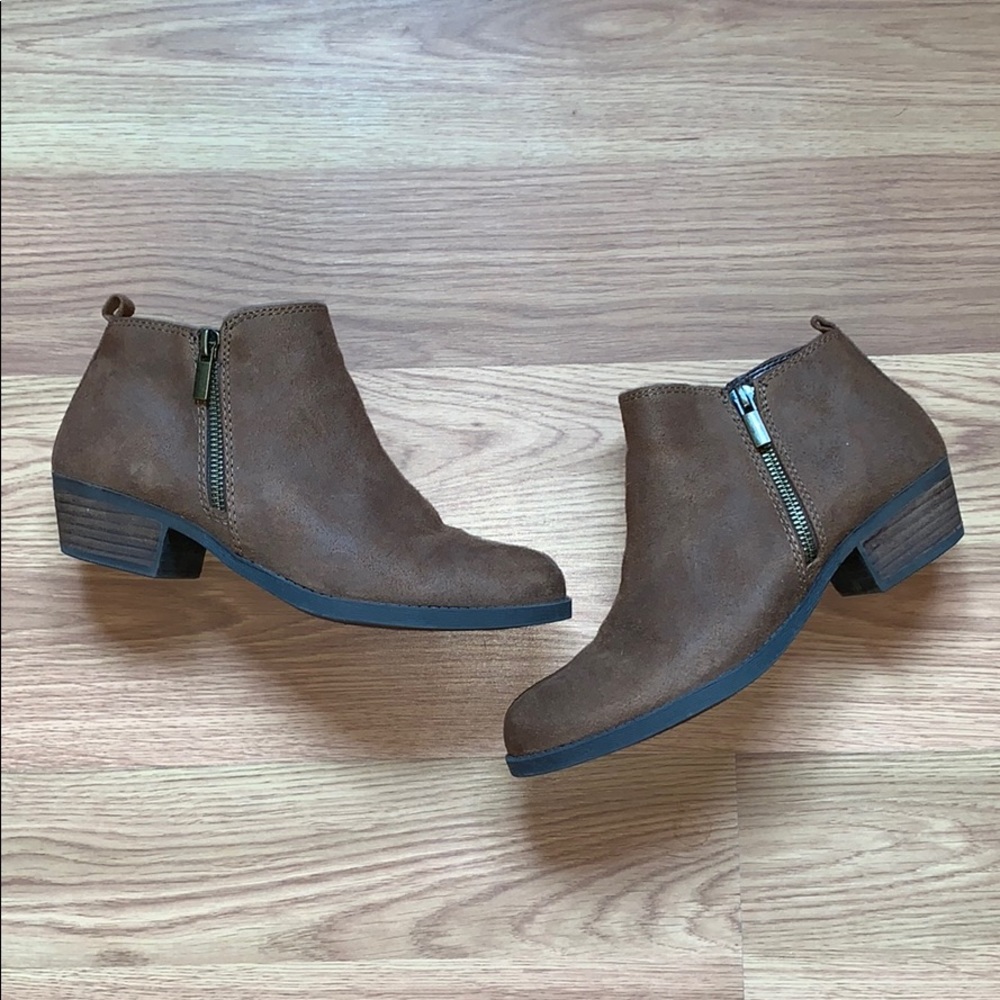Brown Low Heel Booties